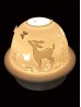 Porcelain Deer Candle Dome Light w/Candle Plate